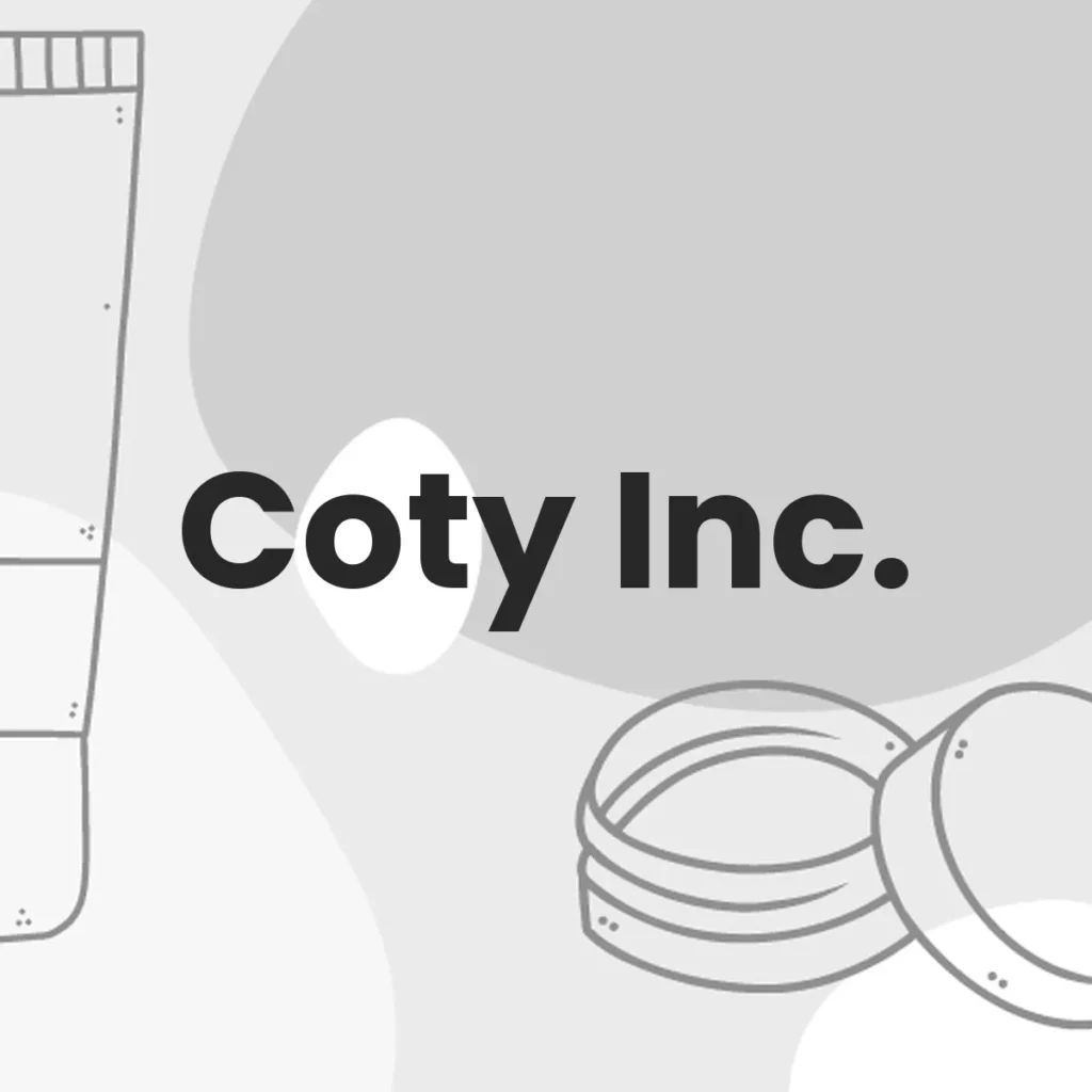 Coty Inc. testa en animales?