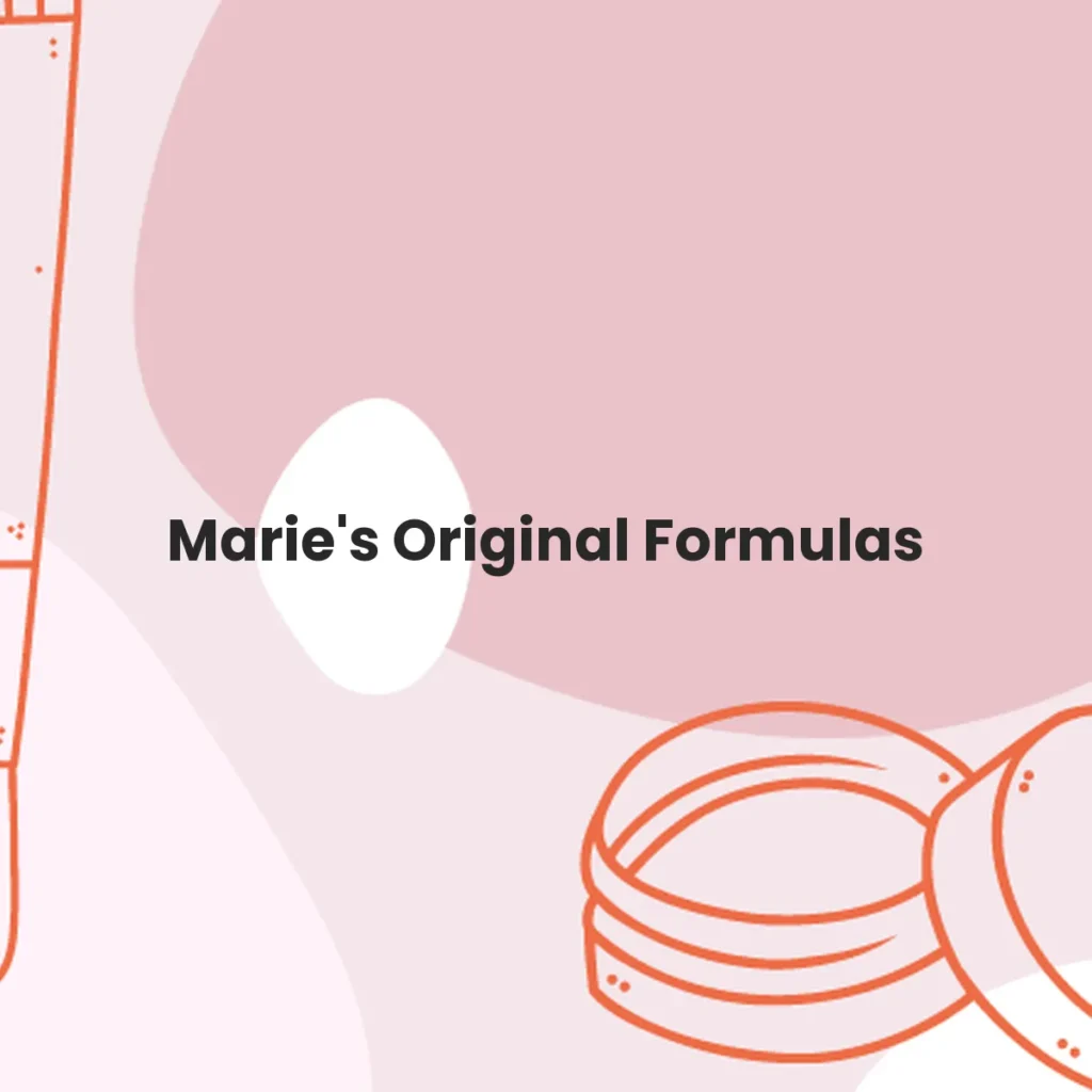 Marie's Original Formulas testa en animales?